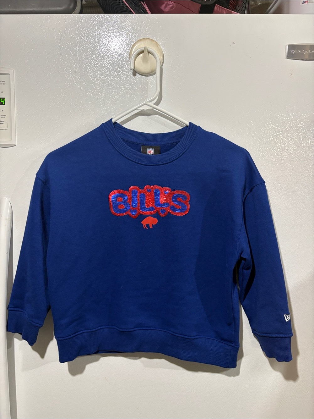NFL Blue Pullover Sweatshirt with Red Sequin Detail